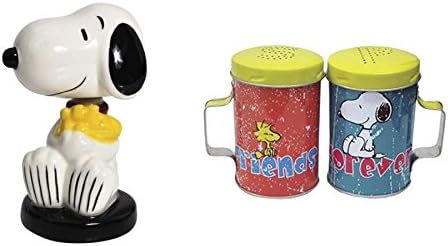 Westland Giftware Peanuts Snoopy Hugging and Snoopy with Woodstock Mini Bobble Head and Salt and Pepper Shakers