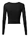 VETIOR Women's Long Sleeve Crop Top Shirts Sexy Black Going Out Crop Tops for Women Trendy Large Black