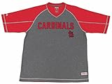 MLB St. Louis Cardinals Men's Fine Gauge Mesh V-Neck Raglan Shirt