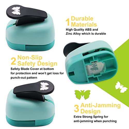 Craft Hole Punch Set 6 PCS, 5/8 Inch Paper Craft Punches 6 Shapes for