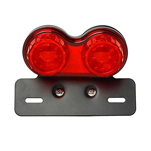 Cara 40W 40-LED Motorcycle Tail Light Integrated Running Brake Stop Light Turn Signals Lamp Red with License Plate Bracket for Harley Honda Yamaha Suzuki Kawasaki