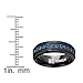 Black Titanium Men's Eternity Ring Band With Deep Blue Cubic Zirconia CZ, Size 12