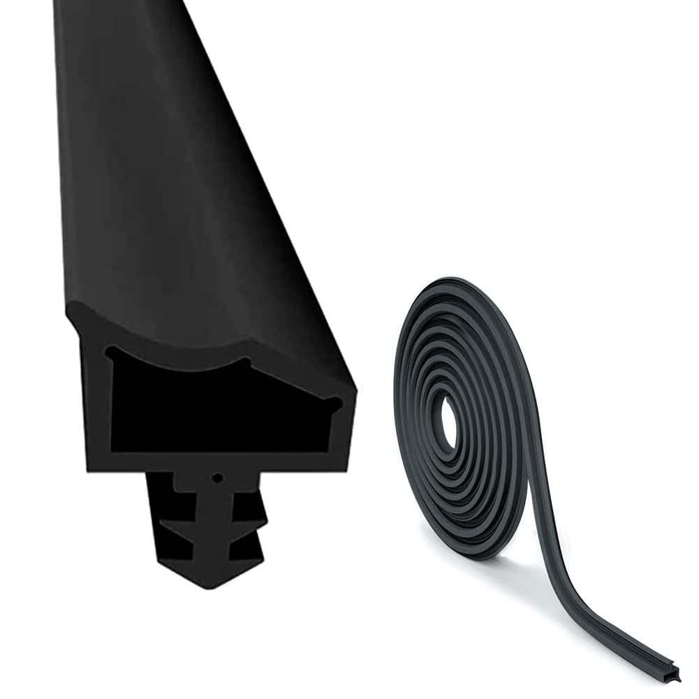 EUBSWA Door Seals, Room Door Seals, 15 m, Black, Rubber Room Door Seal with 4 mm Groove Width 7 mm Groove Depth 12 mm Rebate