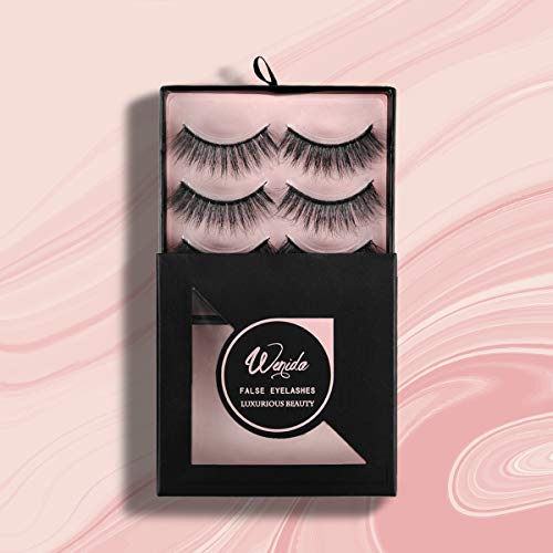 image for Fake Eyelashes Wenida 3 Pairs Professional Handmade Reusable 3D Soft D