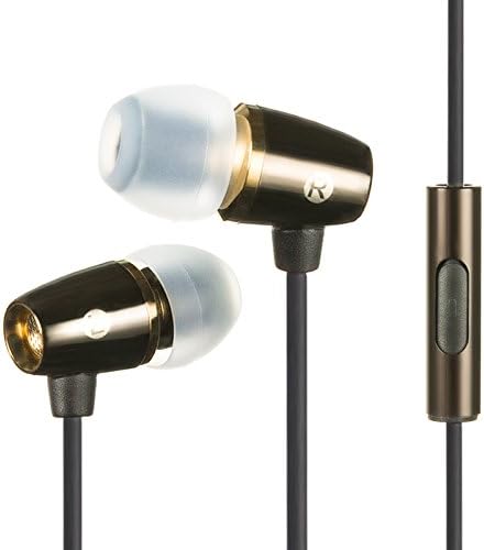 Earond In-Ear Noise-Isolating Metal Earbuds Headphones Earphones,Small housing Lightweight With HD Mic, For Ios Android Windows Smartphone and Tablet MP3 Players (Black)