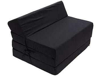 Best For Kids Kindersessel Bettsessel Funktionssessel Jugend Kindermatratze zum schlafen und Spielen 3 in 1 (Schwarz-3)