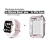 RUOQINI Smartwatch Band with Case Compatiable for Apple Watch Band, Silicone Sport Band and TPU Case for Series 4/3/2/1,Pink Sand Band with Rose Pink Case in 42SM Size