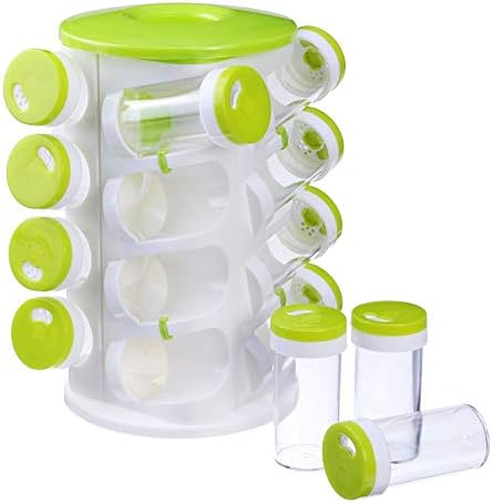 調味料入れ 16ジャー二つのタイプの穴スパイスボトルホルダーは 棚キッチンストレージコンテナ調味料ボックススタンド スパイス容器 Color Green Size 1 25 Ospacp Org Ar