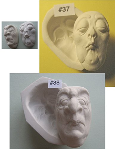 #0088 - Rigid Polymer Clay Doll Face Cab Press Mold of a Male Prude