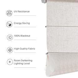 Hiifroy Roman Shades for Windows, 100% Black Out
