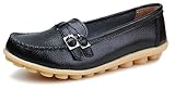 Kunsto Women's Leather Loafer Shoes Slip On