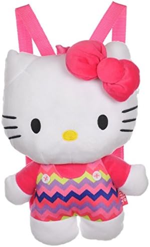 Hello Kitty "Zigzag Overalls" Plush Backpack - pink, one size