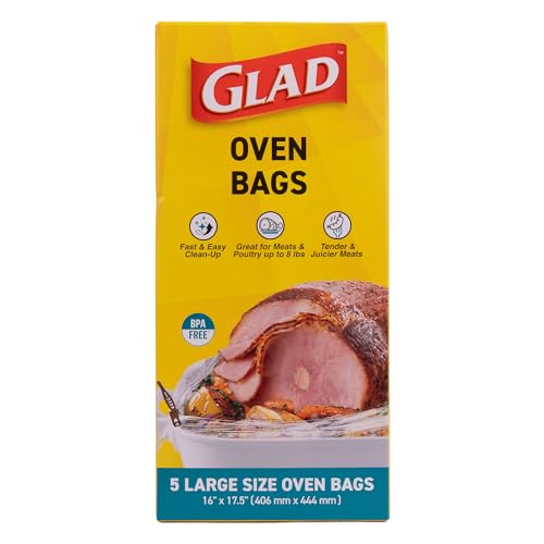 Glad Large Size Oven Bags for Meats and Poultry, BPA-Free, Lock in Moisture for…