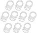 10 Lead-Tested KAMsnaps Silicone Adapter Holder Rings for Button-style MAM NUK Baby Pacifier Soother Binky Teething Ribbon Leash Clips (Transparent White / Clear)
