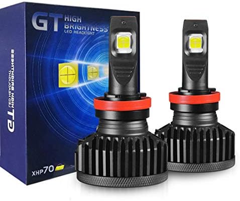 KOOMTOOM LENS H11 H8 LED Headlight Kit -Cree XHP70 Chip GT Series Update Canbus Error Free High Power Light Output Bulbs 90W 18,000LM/set Replacement Halogen/HID Bulb -2 Year Warranty