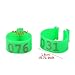 100PCS/Bag 16MM 001-100 Numbered Plastic Poultry Chickens Ducks Goose Leg Bands Leg Rings (Green)