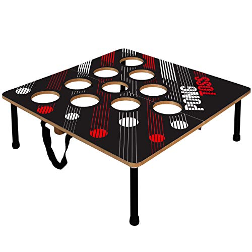 Black Series Portable Beer Pong Set with 2 Folding Tables and 6 Ping Pong Balls, Classic Drinking Game for Adults, Best Party Games, Collapsible for Easy Storage, Dorm Room Essentials, Indoor Outdoor - Thumbnail 2