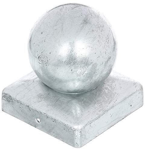 Post Cap for Wooden Posts with Ball Head 90 x 90 mm / 6 STK. Oberflaeche: feuerverzinkt