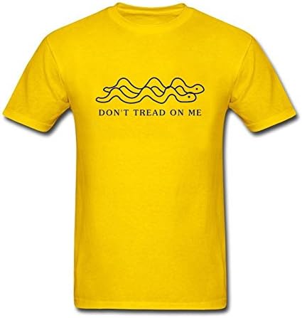ANDYCO Tees Don't Tread On Me Cool Mens Crew Neck Tshirts XL Yellow