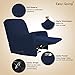 Easy-Going Recliner Stretch Sofa Slipcover Sofa Cover 4-Pieces Furniture Protector Couch Soft with Elastic Bottom Kids, Spandex Jacquard Fabric Small Checks(Recliner,Navy)