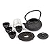 6 piece Japanese Cast Iron Pot Tea Set Black w/Trivet (30 oz 900YH)