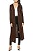 Meaneor Women's Long Sleeve Waterfall Hoodies Open Front Maxi Cardigan Sweater Dark Brown XXL