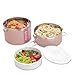 YBOBK HOME Bento Box, Stainless Steel Insulated Microwave Safe Stackable Bento Lunch Box Container with Bag and Spoon for Adults (Pink)