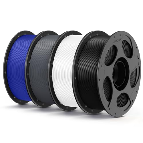 ANYCUBIC Refill PLA und Spool Kit 4KG, Schwarz Weiß Textur Grau Blau
