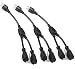 ClearMax 3 Prong Y Splitter Cable Power Extension Cord - Cable Strip Outlet Saver - Power Cord Splitter - 16AWG - UL Approved - 1 Foot (3 Pack | Black) primary
