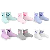 Naartjie Girls Flower Icon Fashion Cotton Short Crew Socks 6 Pairs Pack (18-24 Months)