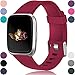 Wepro Bands Replacement Compatible with Fitbit Versa SmartWatch, Sports Watch Band Strap Wristband for Women Men Kids, Large, Wine Red