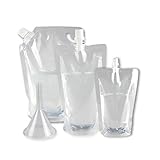 Lovelyou Cruise Liquor Bag Kit For Alcohol - Plastic Concealable Flasks Kit with a Free Funnel, 3 Piece Kit(1X32oz + 1X16oz + 1X8oz) + FREE FUNNEL