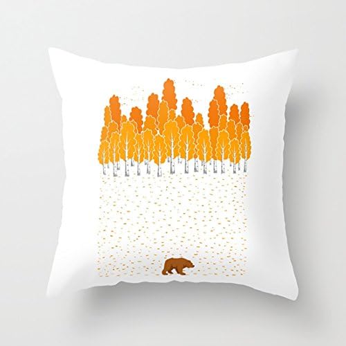 Throw Pillow Covers Birch and Bear with Square Cotton Cushion Covers Outdoor Sofa Home Pillow Cases 18x18