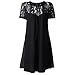 vanberfia Women's Lace Short Sleeve Loose Casual Chiffon Dress (L, 7880)