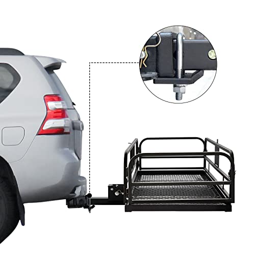 Wildroad Hitch Mount Cargo Carrier Basket 500 LBS Folding Vehicle Cargo