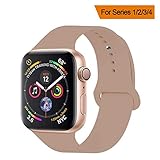 YC YANCH Compatible with for Apple Watch Band 38mm 40mm, Soft Silicone Sport Band Replacement Wrist Strap Compatible with for iWatch Series 5/4/3/2/1, Nike+, Sport, Edition, S/M, Size, Walnut