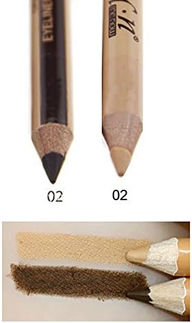 Professional 2 In 1 Double-End Make Up Waterproof Eyebrow Pen + Foundation Base Contour Makeup Face Concealer Pencil 2