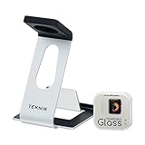Multipurpose Apple Watch Stand | Dual Aluminum Charging Station Angled to Hold iWatch, iPad, iPhone for Charging and Viewing | Fits 38mm and 42mm | Silver/Black (38mm)