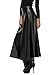 Zeagoo Women Winter PU Leather High Waist Midi Maxi Long A-line Skirt in Black Type 1 Large