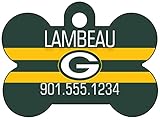NFL Team Dog Tag Pet Id Tag Personalized w/ Name & Number (Green Bay Packers)