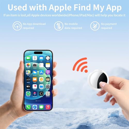 2 Pack Air Tracker Ta g Pair with Apple Find My(iOS Only) Bluetooth Smart Key Finder Item Locator Waterproof Finder for Pet Wallet Backpack Dog (White 2 Pack)