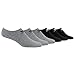 adidas Youth Originals Trefoil 6-Pack No Show Socks, Heather Grey/Black/White, Medium