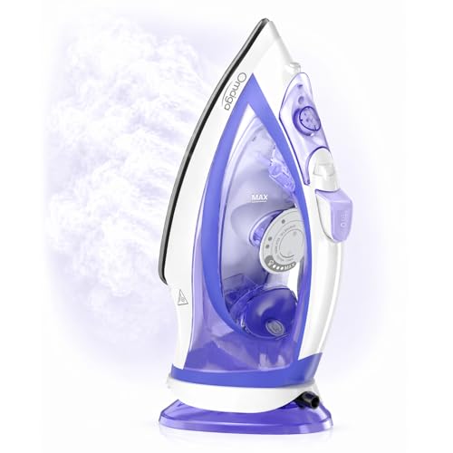 OMAIGA 2-in-1 Cordless and Corded Steam Iron for Clothes, 1550W, Lavender