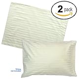 Angel Baby Toddler Ivory Pillowcases Value 2-Pack - 100% NATURAL Cotton Percale, 400 Thread Count Sateen Weave, Machine Washable, Tumble Dry - for Kids Bedding - (14