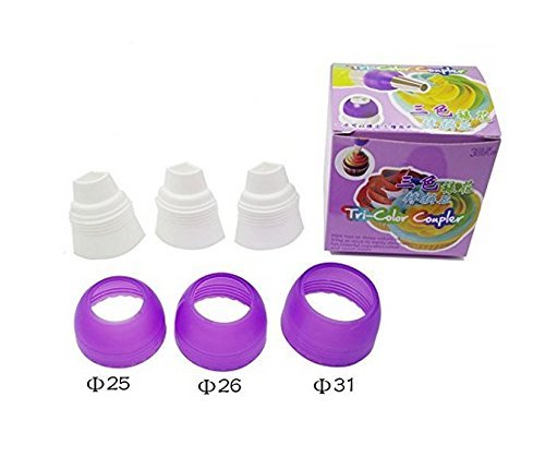 Click Here to See More Images Biowow 3in 1 Tri-Color Coupler Converter Baking Cake Cupcake Cookie Cream Decoration Tools