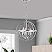 LaLuLa Modern Orb Chandelier - Small Globe Chandelier for Foyer, 3 Light Chrome Pendant for Kitchen