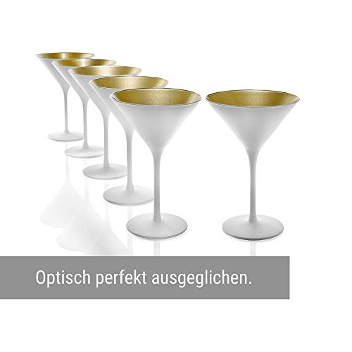 Stölzle Lausitz Cocktailschale Elements 240ml I Martini Gläser 6er Set I weiß-Gold I Cocktailgläser spülmaschinenfest… – Bild 8