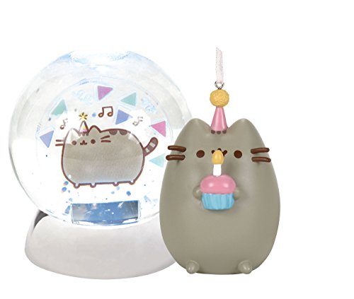 Pusheen Birthday Waterdazzler Water Globe and Pusheen Happy Birthday Ornament