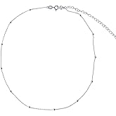 Amkaka Minimalist Sterling Silver Choker Necklace Thin Bead Ball Necklace