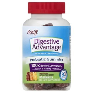 Digestive Advantage Probiotic Gummies Daily Supplement-Survives 100x better than yogurt and leading probiotic, Natural Fruit, 120 Gummies